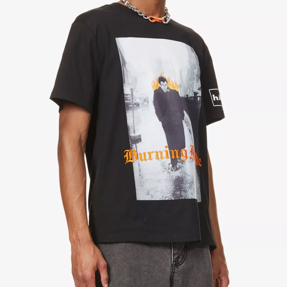 Haculla Burning graphic-print cotton-jersey T-shirt size large